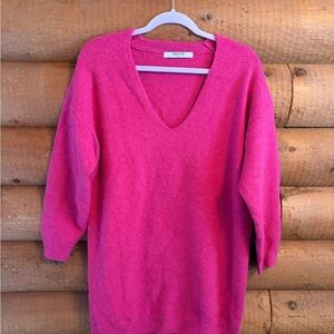 Smash + Tess Bright Pink V-Neck Sweater